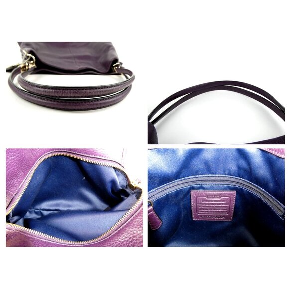 Coach Madison Phoebe Purple Leather Hobo Shoulder Bag 26224 - Picture 9 of 13